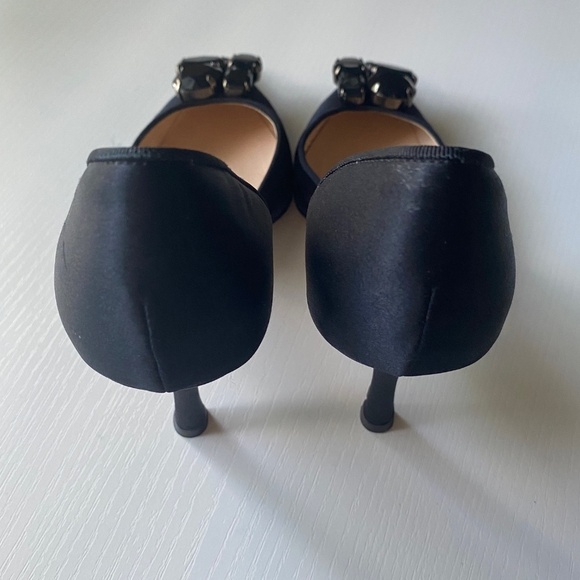 Anne Klein Women's Black Satin Stiletto Pumps Jeweled Detail Size 7M - Picture 14 of 15